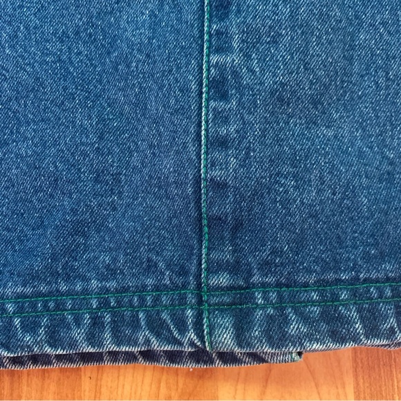 Vintage 80s Geoffrey Hunter Denim Jean Knee Length Midi Skirt 10 Waist 28 - Picture 8 of 14
